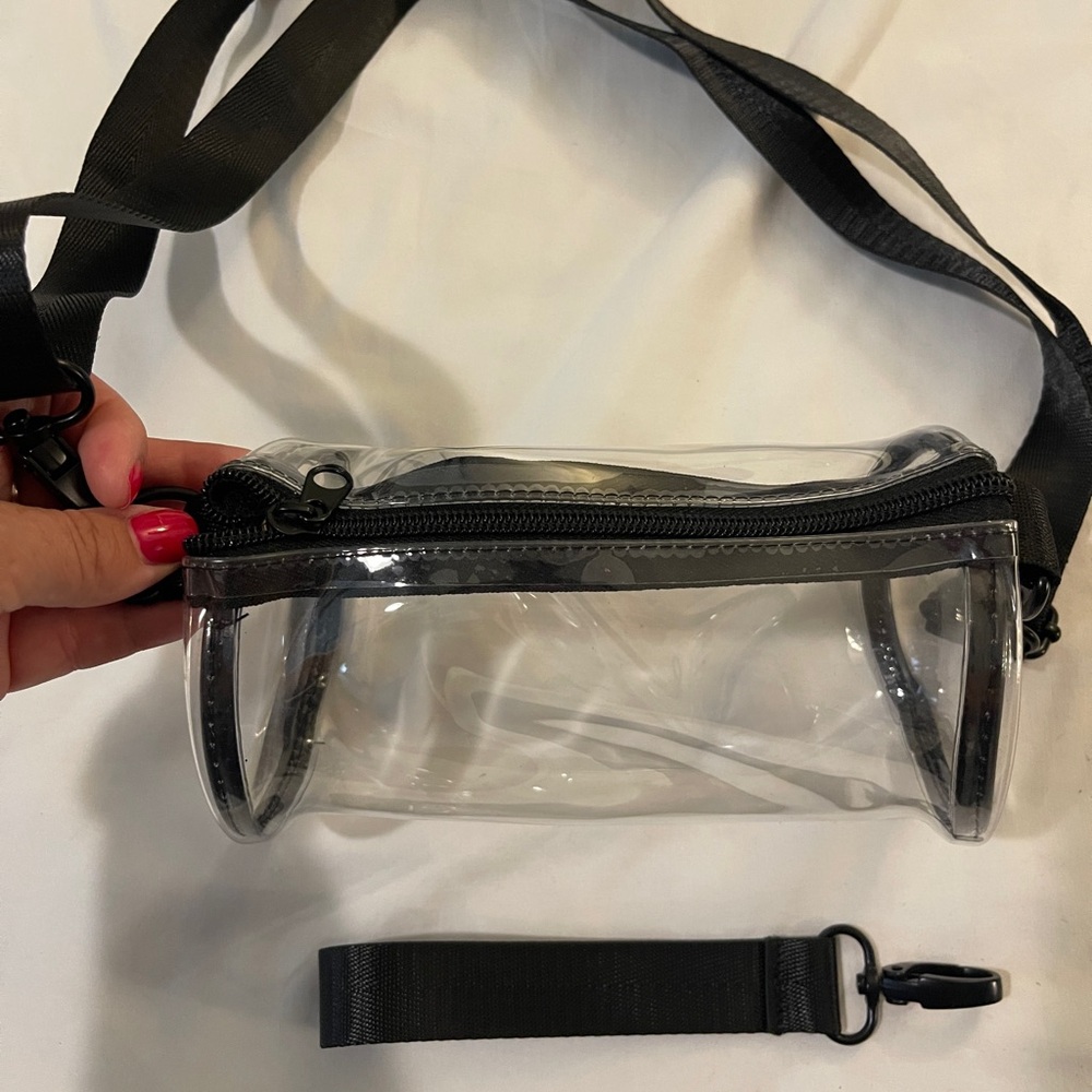 Clear Crossbody Concert Bag with Black Strap